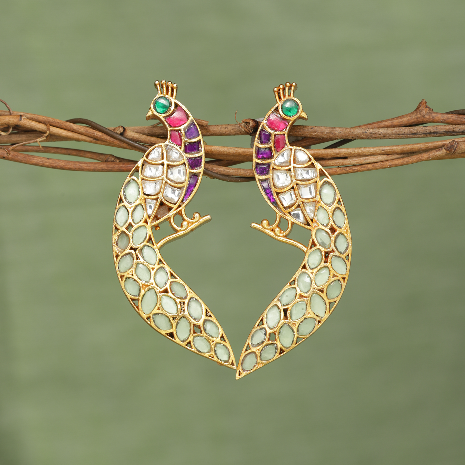 Mayil Varnam Earrings